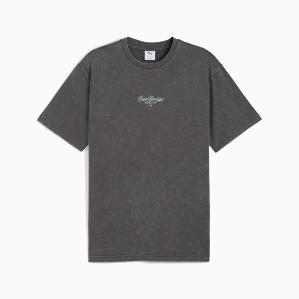 Remera estampada Font Play Washed para hombre, Dusky Gray, large-ARG