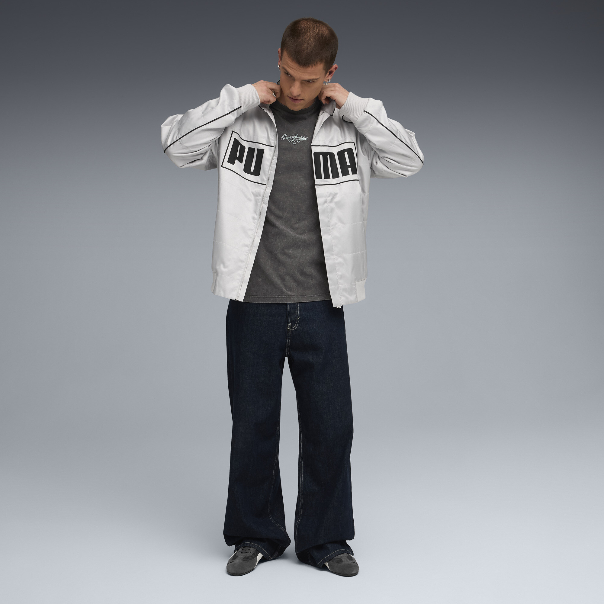 PUMA Graphic Font Play relaxed verwassen T-shirt voor Heren, Grijs, Maat L thumbnail 4