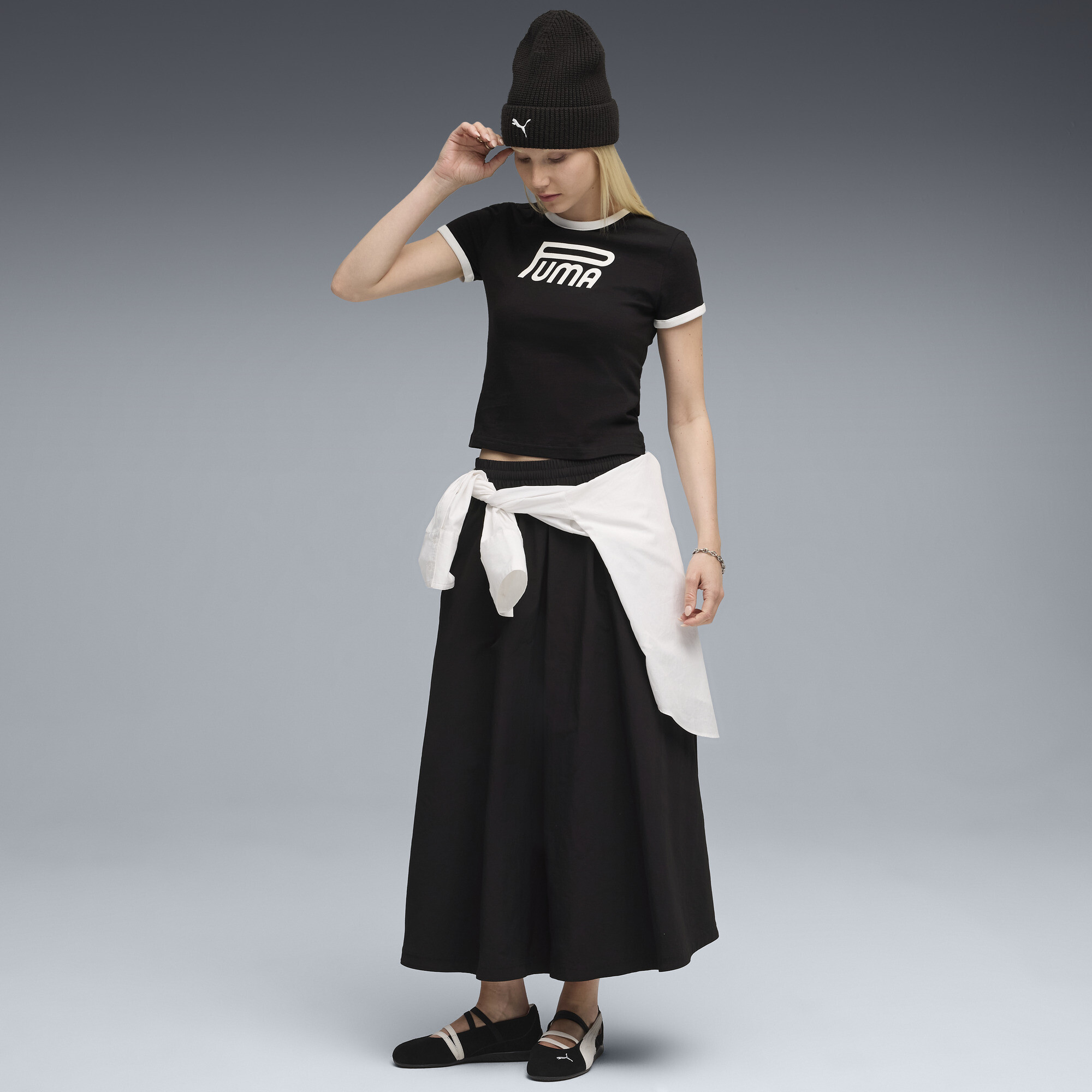 FUTURE.PUMA.ARCHIVE slim T-shirt met print voor Dames, Zwart, Maat XL thumbnail 4