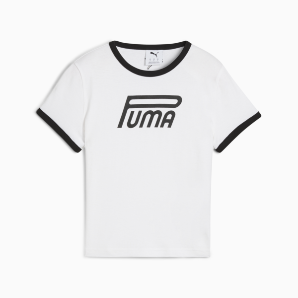 Playera semi-ajustada FUTURE.PUMA.ARCHIVE para mujer, PUMA White, large-MEX