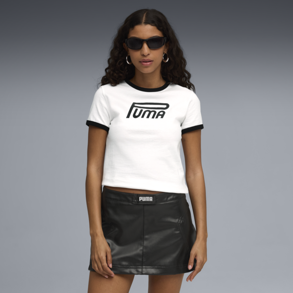 Playera semi-ajustada FUTURE.PUMA.ARCHIVE para mujer, PUMA White, large-MEX