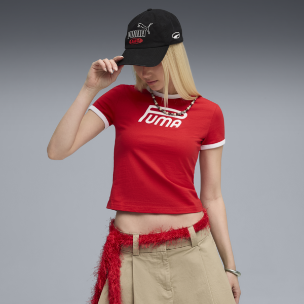 Playera semi-ajustada FUTURE.PUMA.ARCHIVE para mujer, For All Time Red, large-MEX