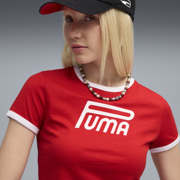 Playera semi-ajustada FUTURE.PUMA.ARCHIVE para mujer, For All Time Red, large-MEX
