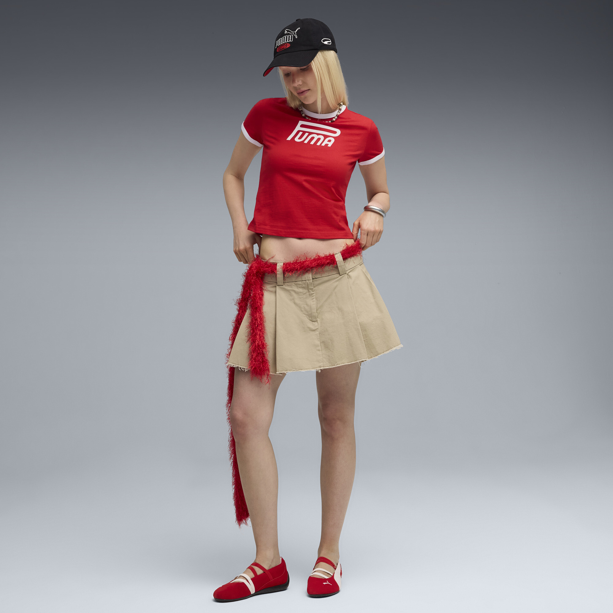 FUTURE.PUMA.ARCHIVE slim T-shirt met print voor Dames, Rood, Maat L thumbnail 6