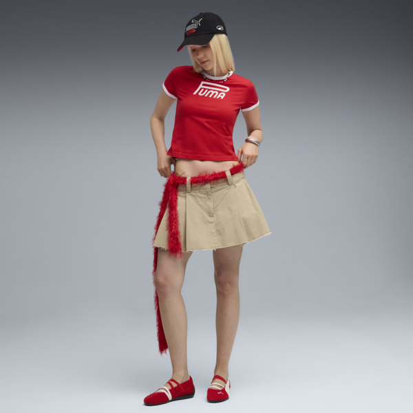 Playera semi-ajustada FUTURE.PUMA.ARCHIVE para mujer, For All Time Red, large-MEX