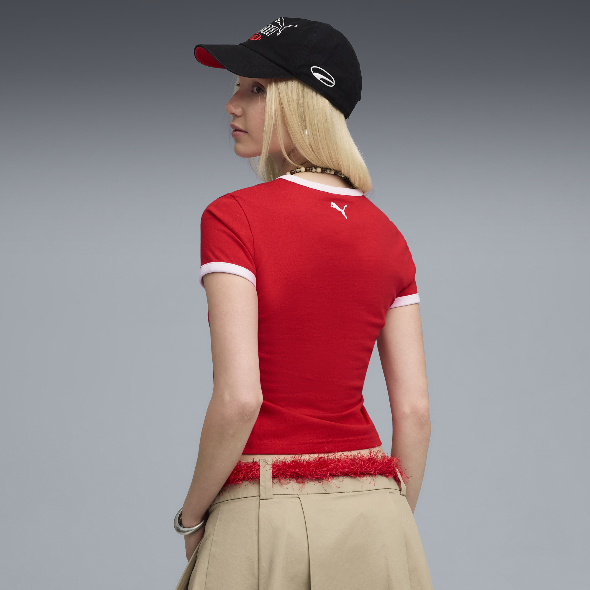 FUTURE.PUMA.ARCHIVE slim T-shirt met print voor Dames, Rood, Maat L thumbnail 5