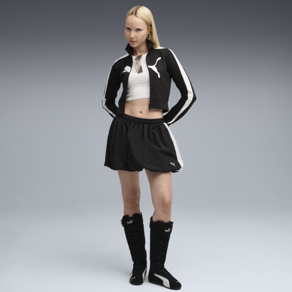 FUTURE.PUMA.ARCHIVE T7 Slim Cropped Track Jacket Women, PUMA Black-PUMA White, large-ZAF