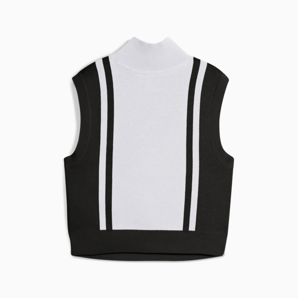 FUTURE.PUMA.ARCHIVE Half-Zip Knitted Tank Women, PUMA Black-PUMA White, large-ZAF