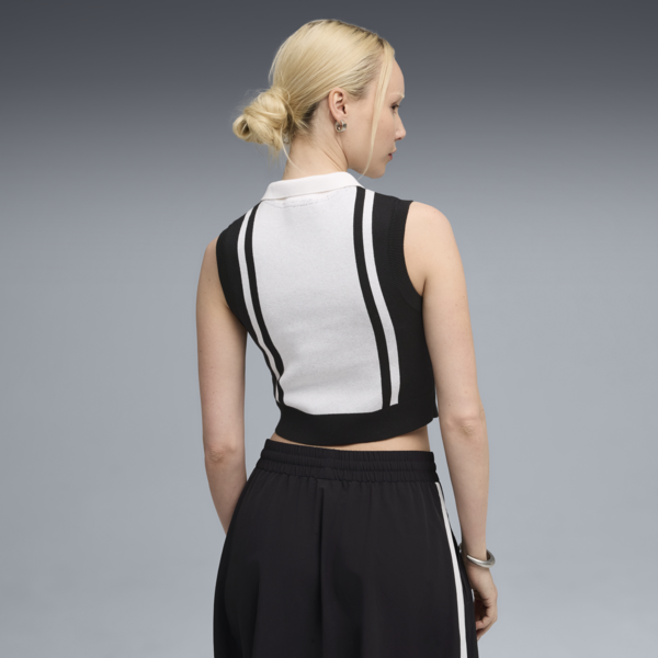 FUTURE.PUMA.ARCHIVE Half-Zip Knitted Tank Women, PUMA Black-PUMA White, large-ZAF
