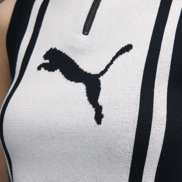 FUTURE.PUMA.ARCHIVE Half-Zip Knitted Tank Women, PUMA Black-PUMA White, large-ZAF
