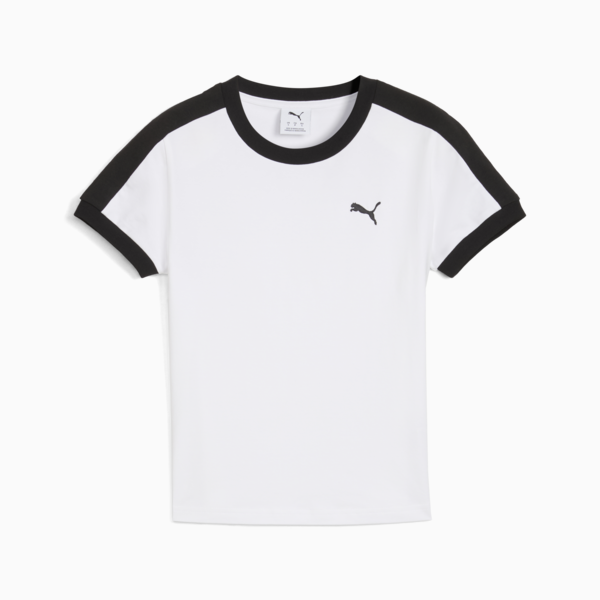 T7 Slim Tee Women, PUMA White, large-ZAF