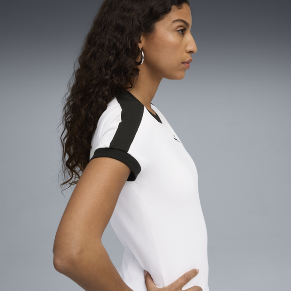 T7 Slim Tee Women, PUMA White, large-ZAF
