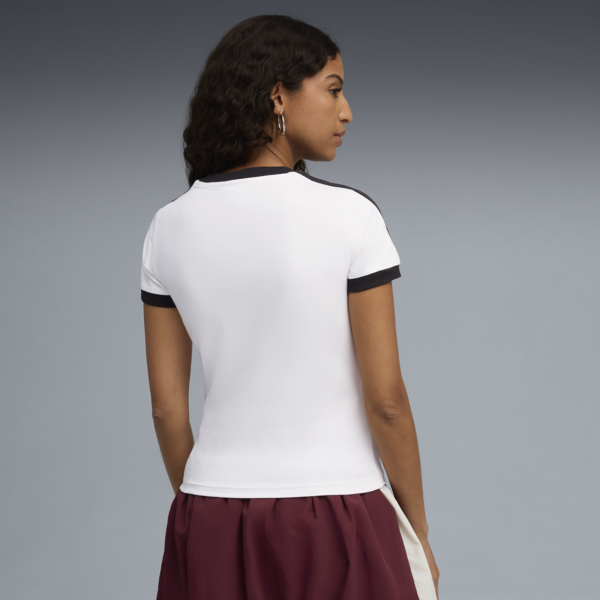 T7 Slim Tee Women, PUMA White, large-ZAF
