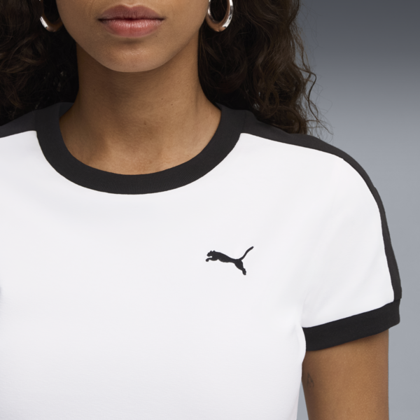 T7 Slim Tee Women, PUMA White, large-ZAF