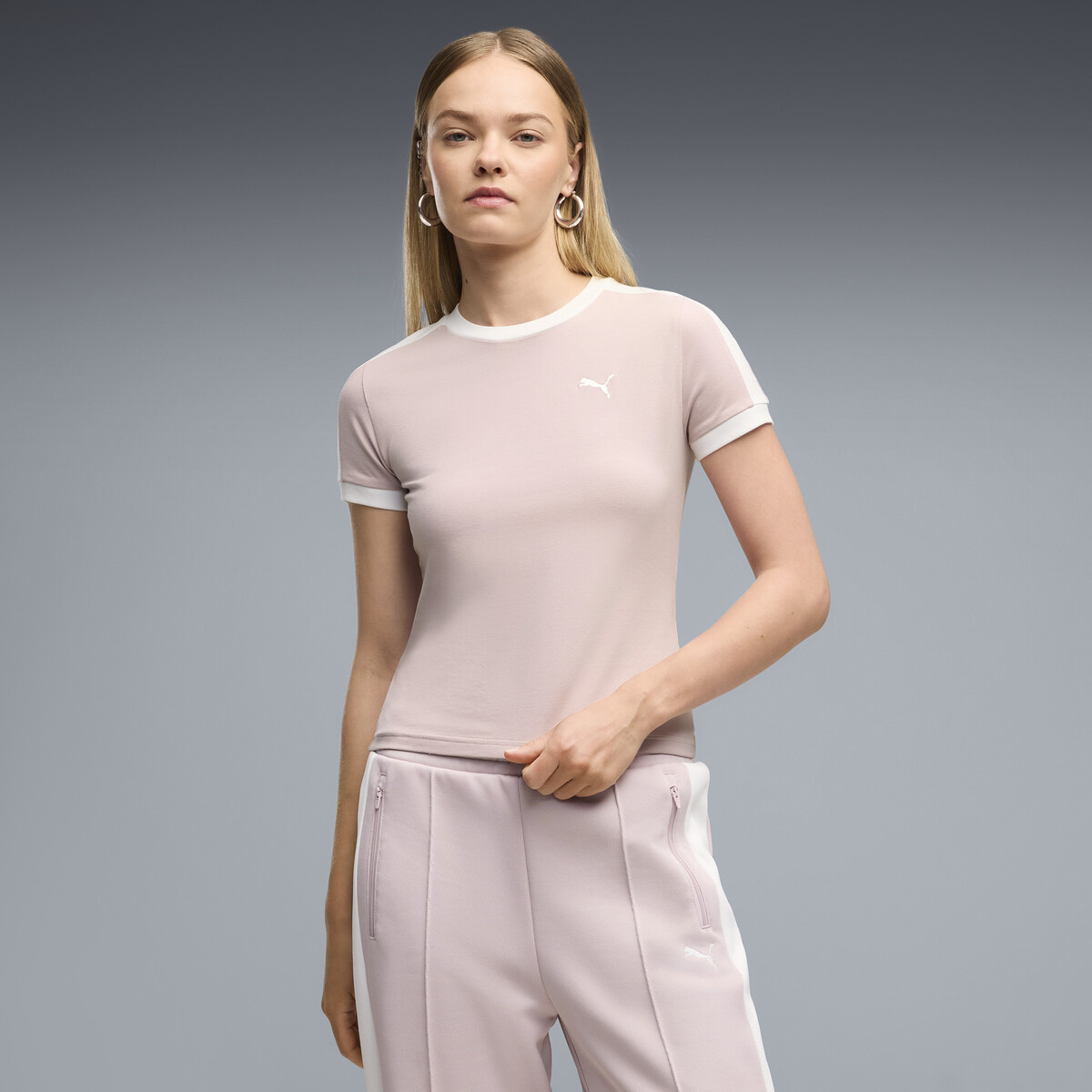 T7 Slim T-Shirt Women in Misty Pink by PUMA, Large