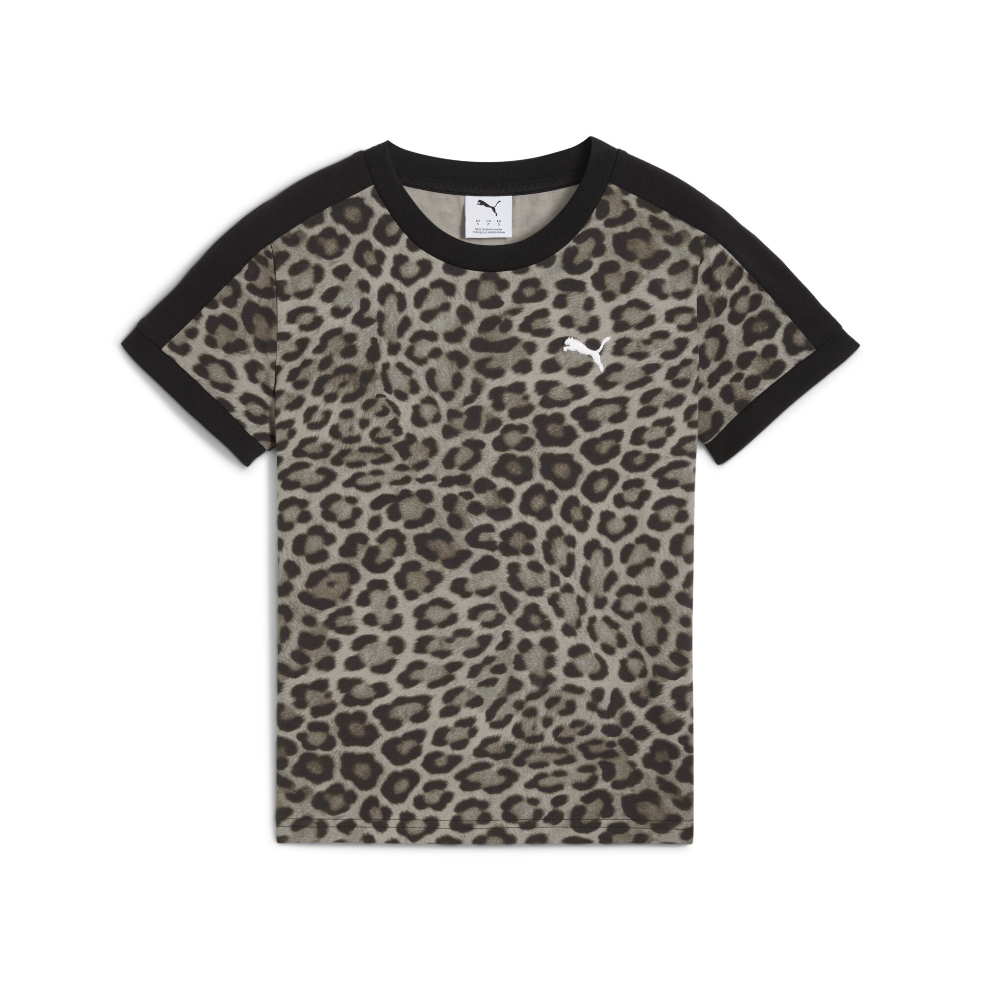 PUMA T7 Leo Luxe Slim T-shirt voor Dames, Zwart, Maat XS thumbnail 3