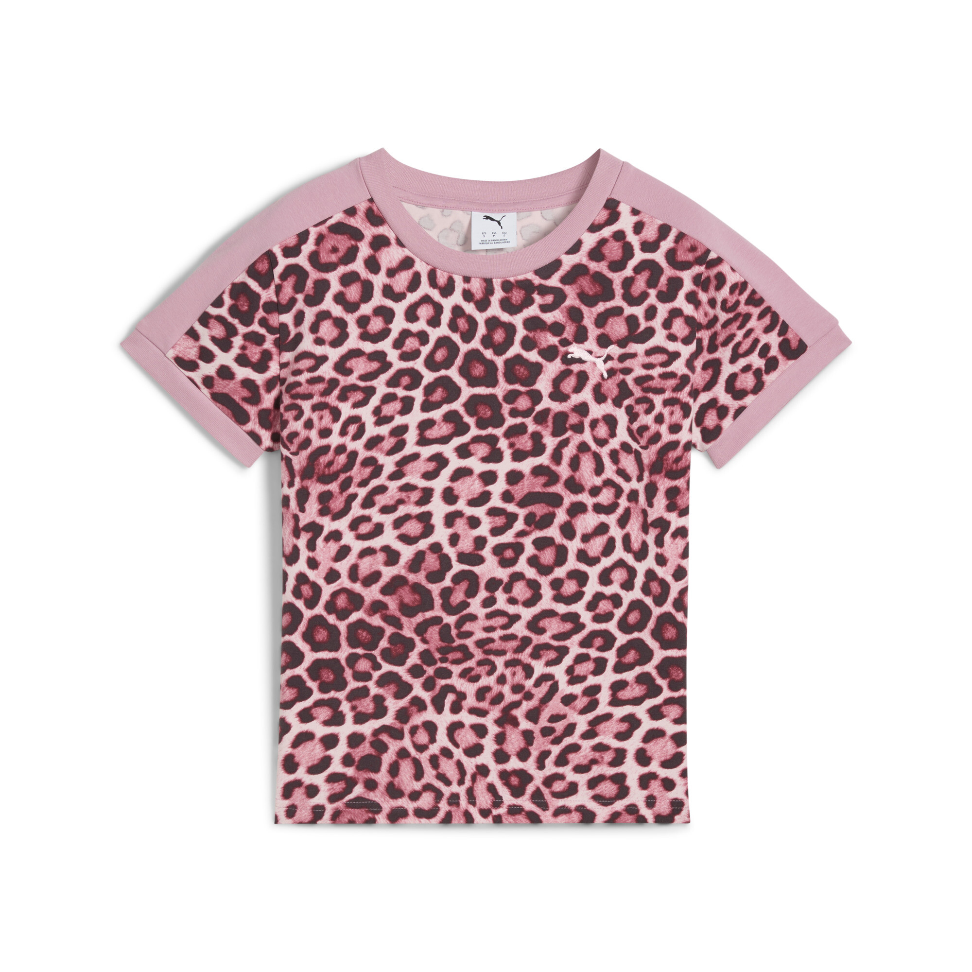 PUMA T7 Leo Luxe Slim T-shirt voor Dames, Roze, Maat L thumbnail 3