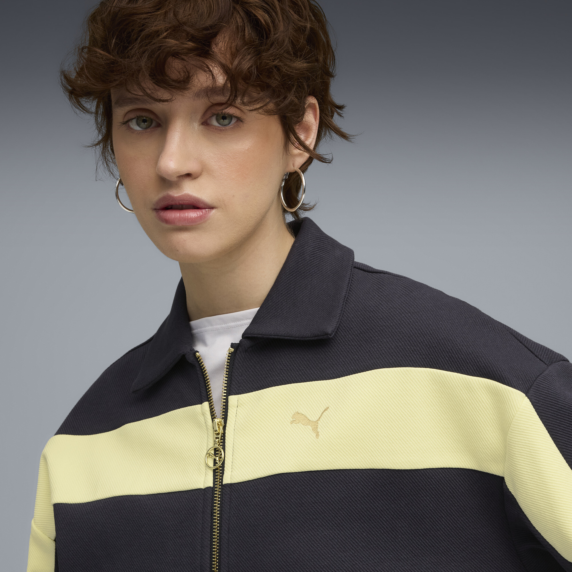 PUMA T7 Relaxed trainingsjack voor Dames, Blauw, Maat L thumbnail 7