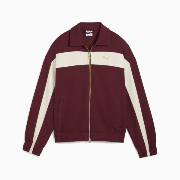 T7 Relaxed Track Jacket Women, Ruby Shimmer, large-ZAF