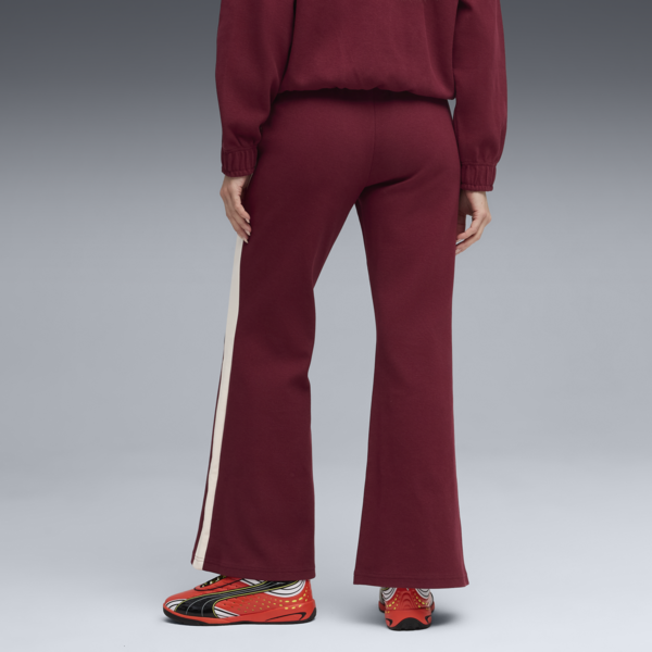 T7 Flared Pants Women, Ruby Shimmer, large-ZAF
