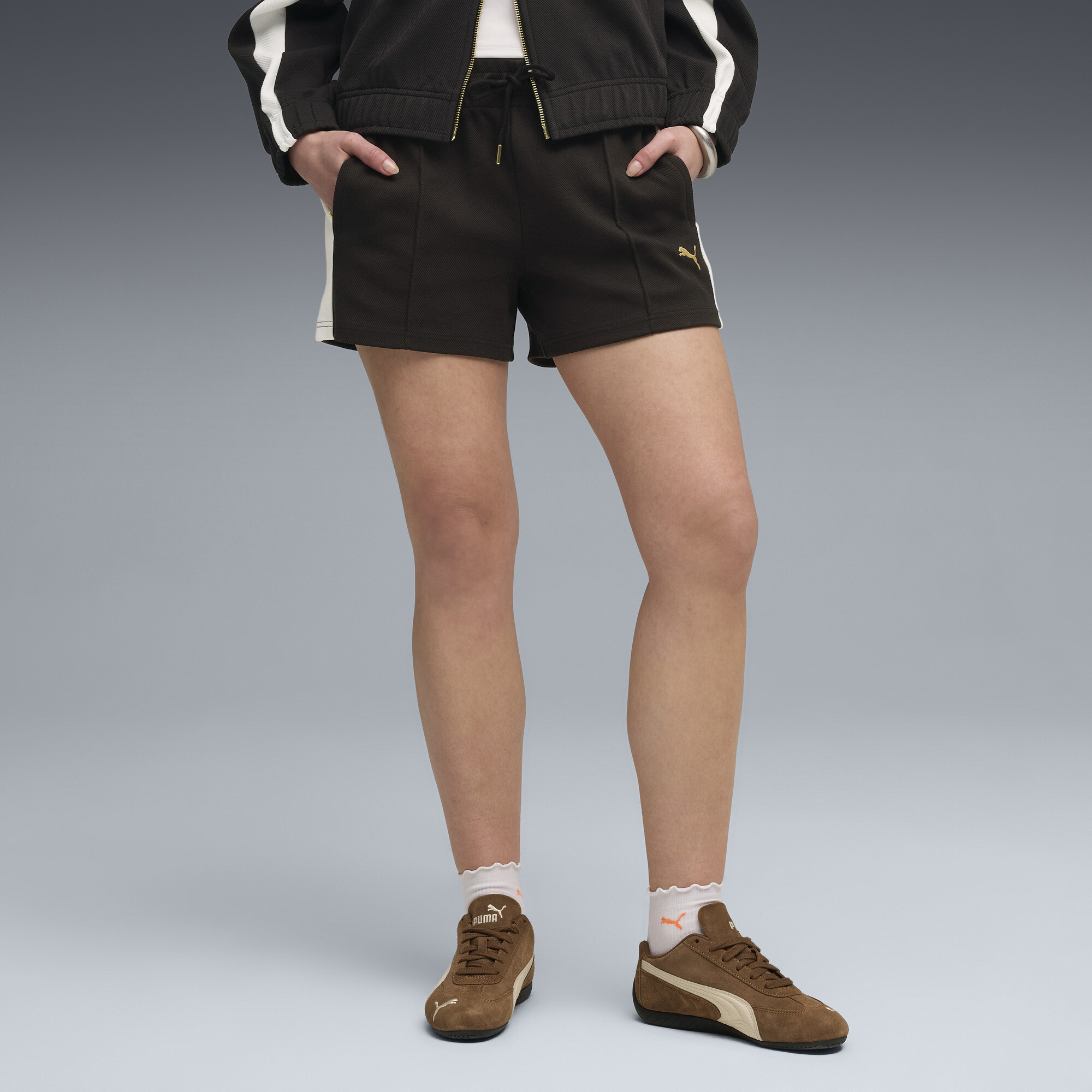 パンツ Eaphi slanting button short pants T7 Pintuck 4