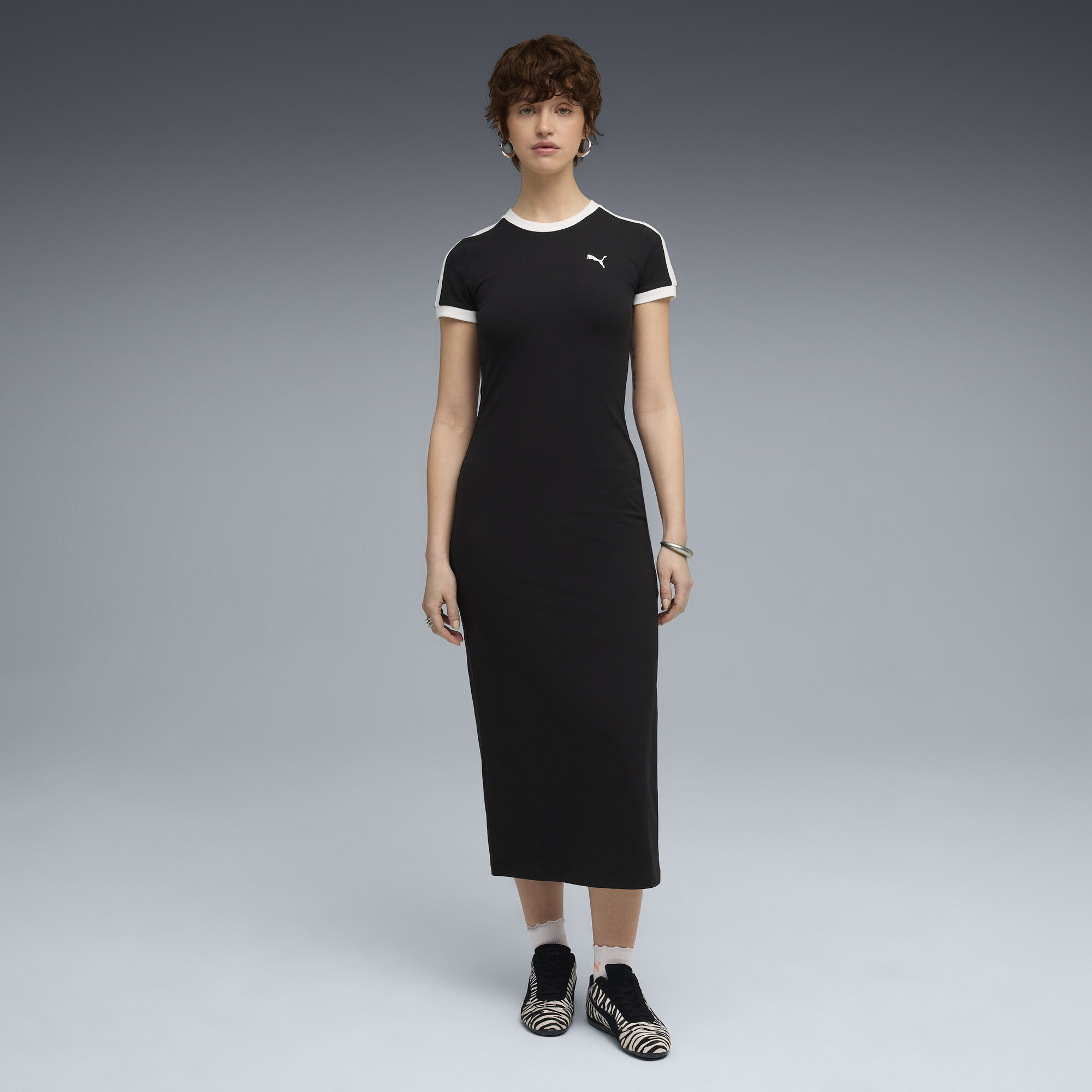 PUMA Wardrobe Essentials Womens Long Dress in Black Size XS 40$