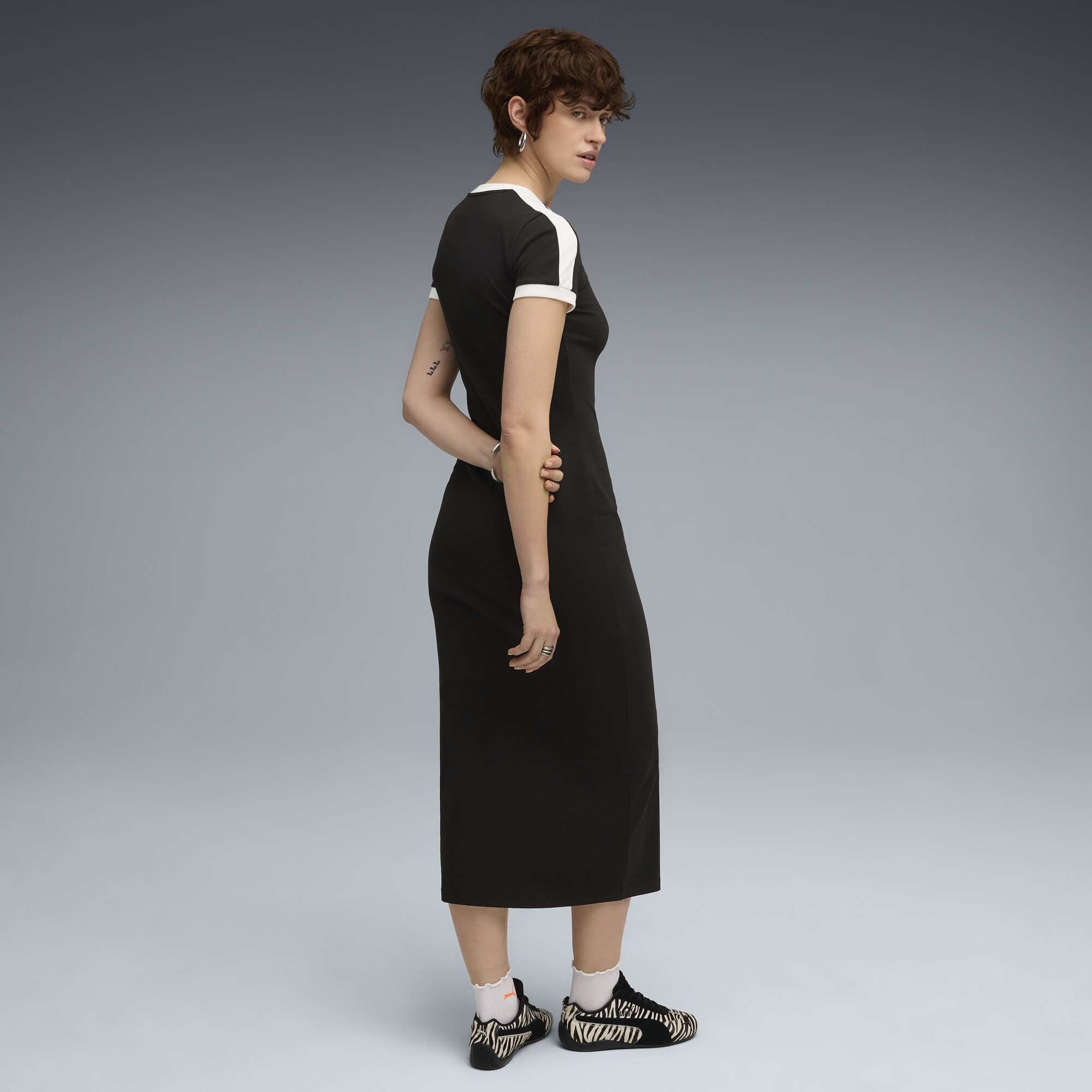 PUMA Wardrobe Essentials jurk met slanke pasvorm voor Dames, Zwart, Maat M thumbnail 5