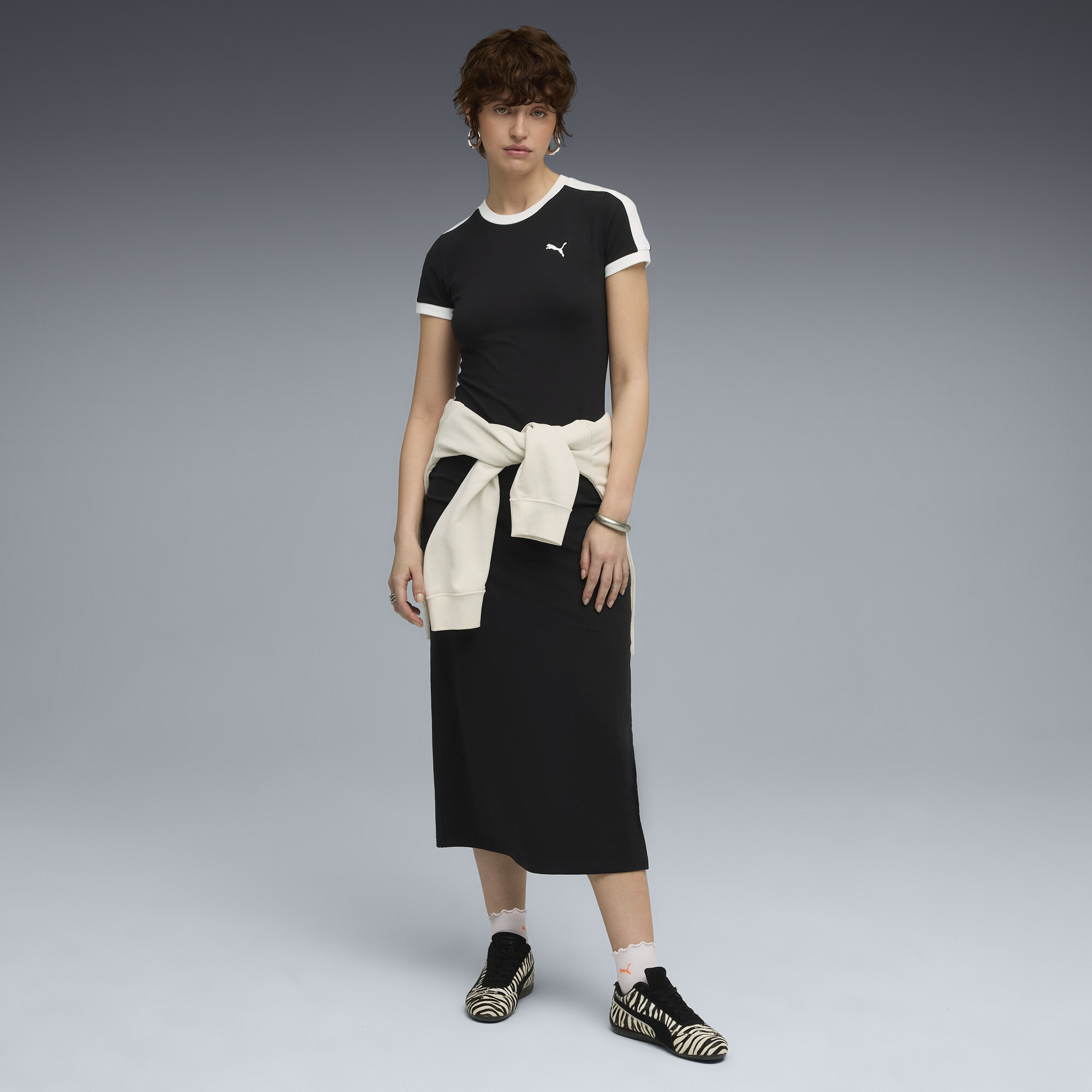 PUMA Wardrobe Essentials jurk met slanke pasvorm voor Dames, Zwart, Maat M thumbnail 4