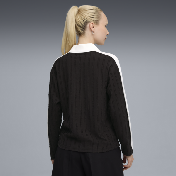 Playera manga larga T7 para mujer, PUMA Black, large-MEX