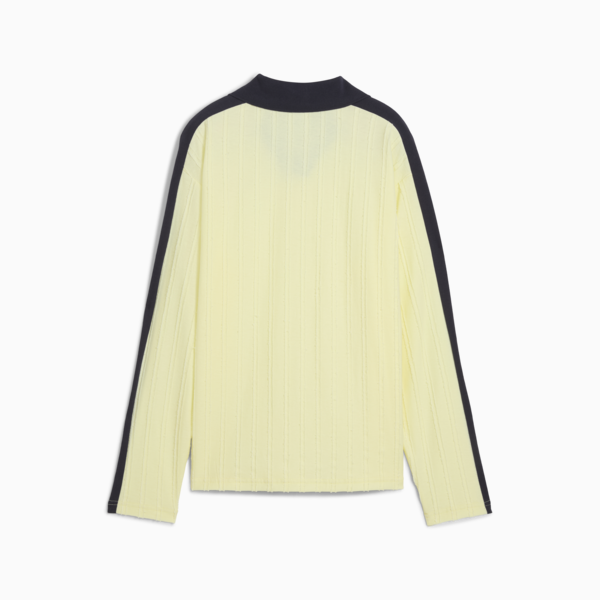 T7 Relaxed Long Sleeve Polo Women, Gold Moon, large-ZAF