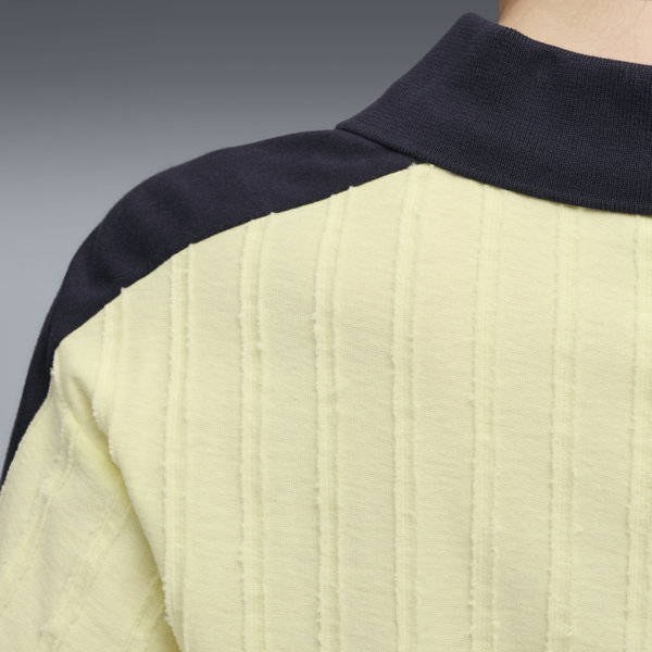 T7 Relaxed Long Sleeve Polo Women, Gold Moon, large-ZAF