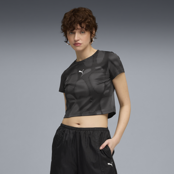 DARE TO All Over Print Baby Tee Women, PUMA Black, large-ZAF