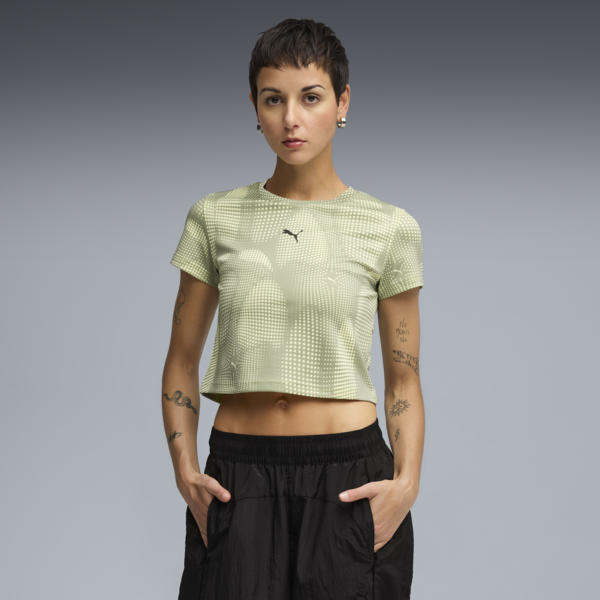 DARE TO All Over Print Baby Tee Women, Lux Army, large-ZAF