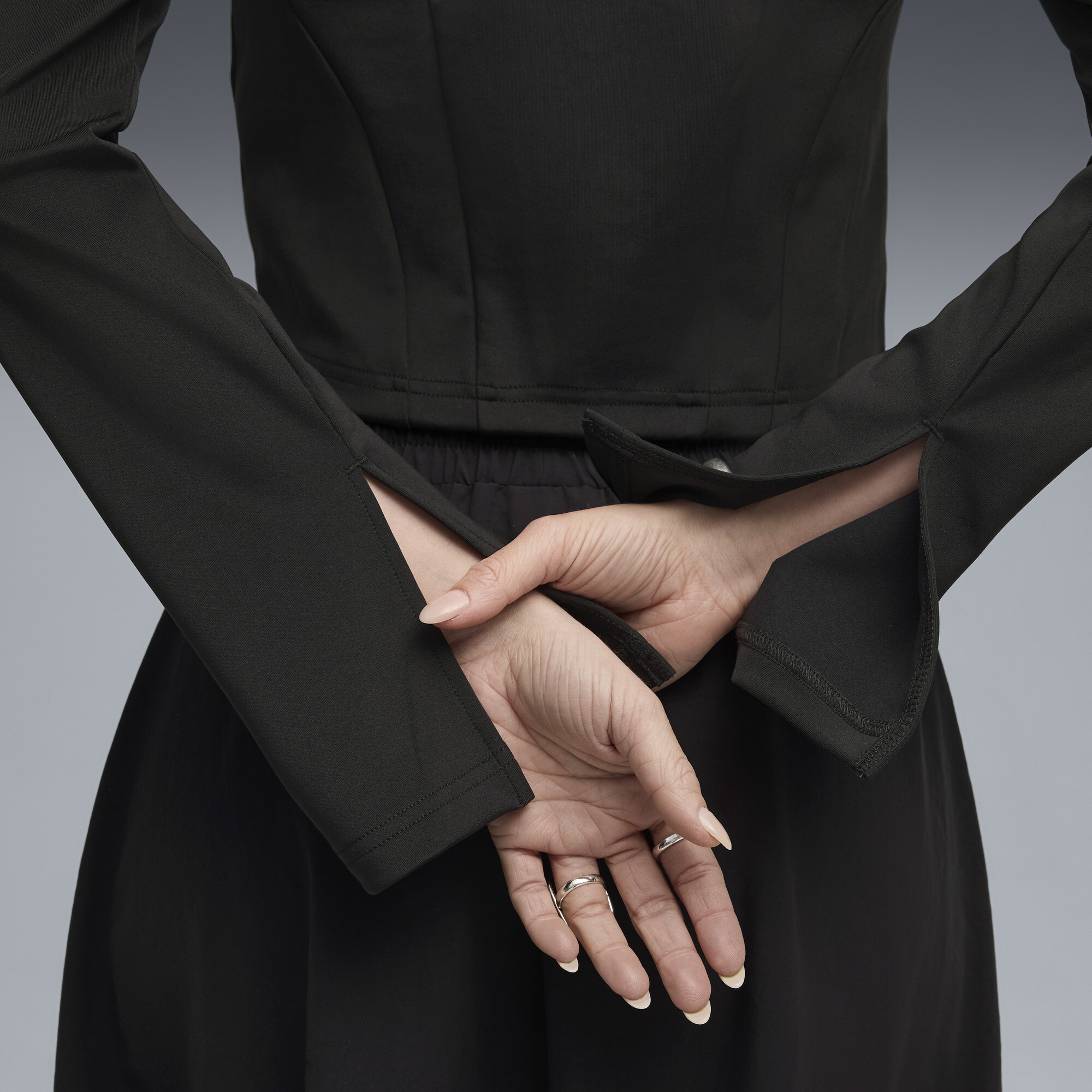 PUMA DARE TO slim cropped trainingsjack voor Dames, Zwart, Maat M thumbnail 7