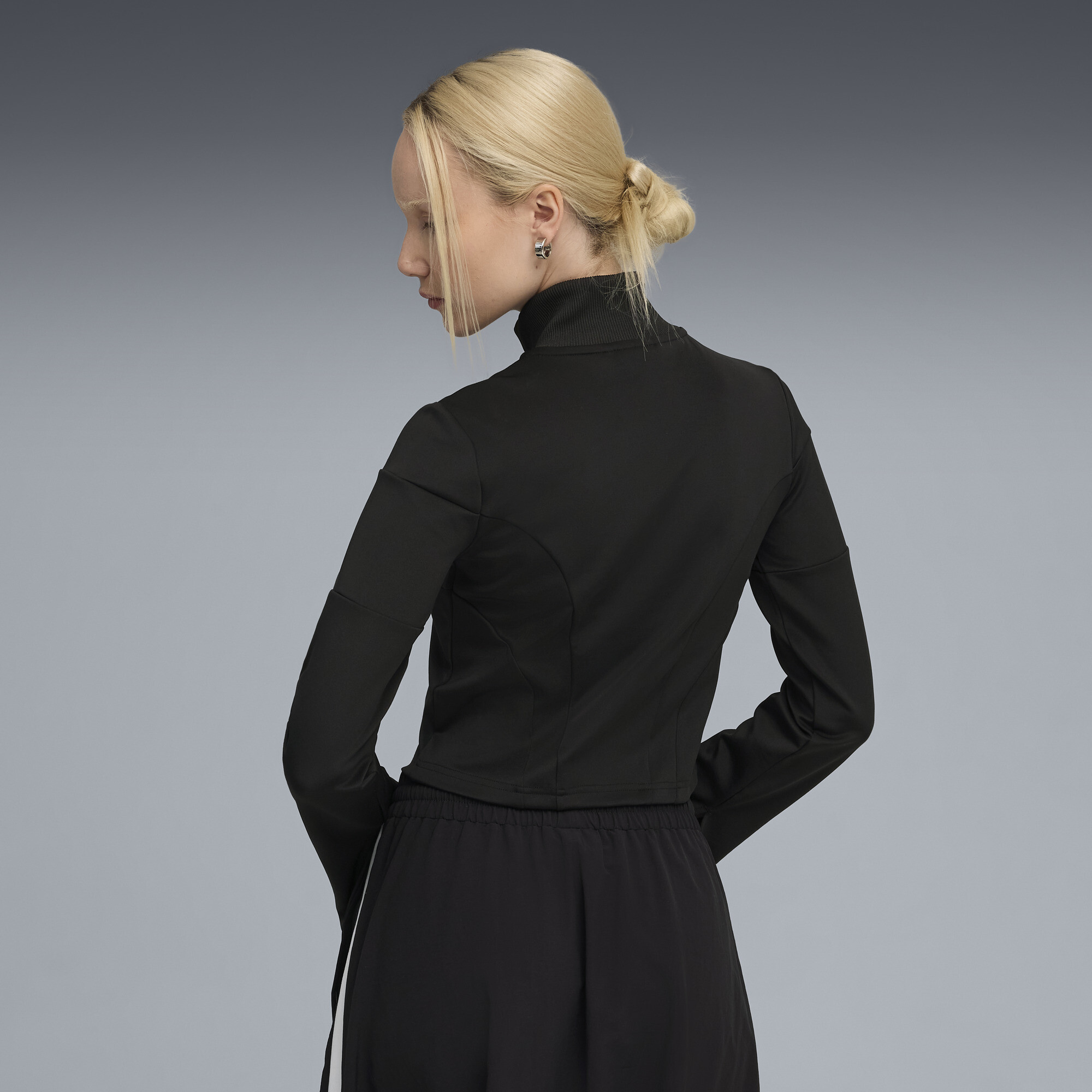 PUMA DARE TO slim cropped trainingsjack voor Dames, Zwart, Maat M thumbnail 5