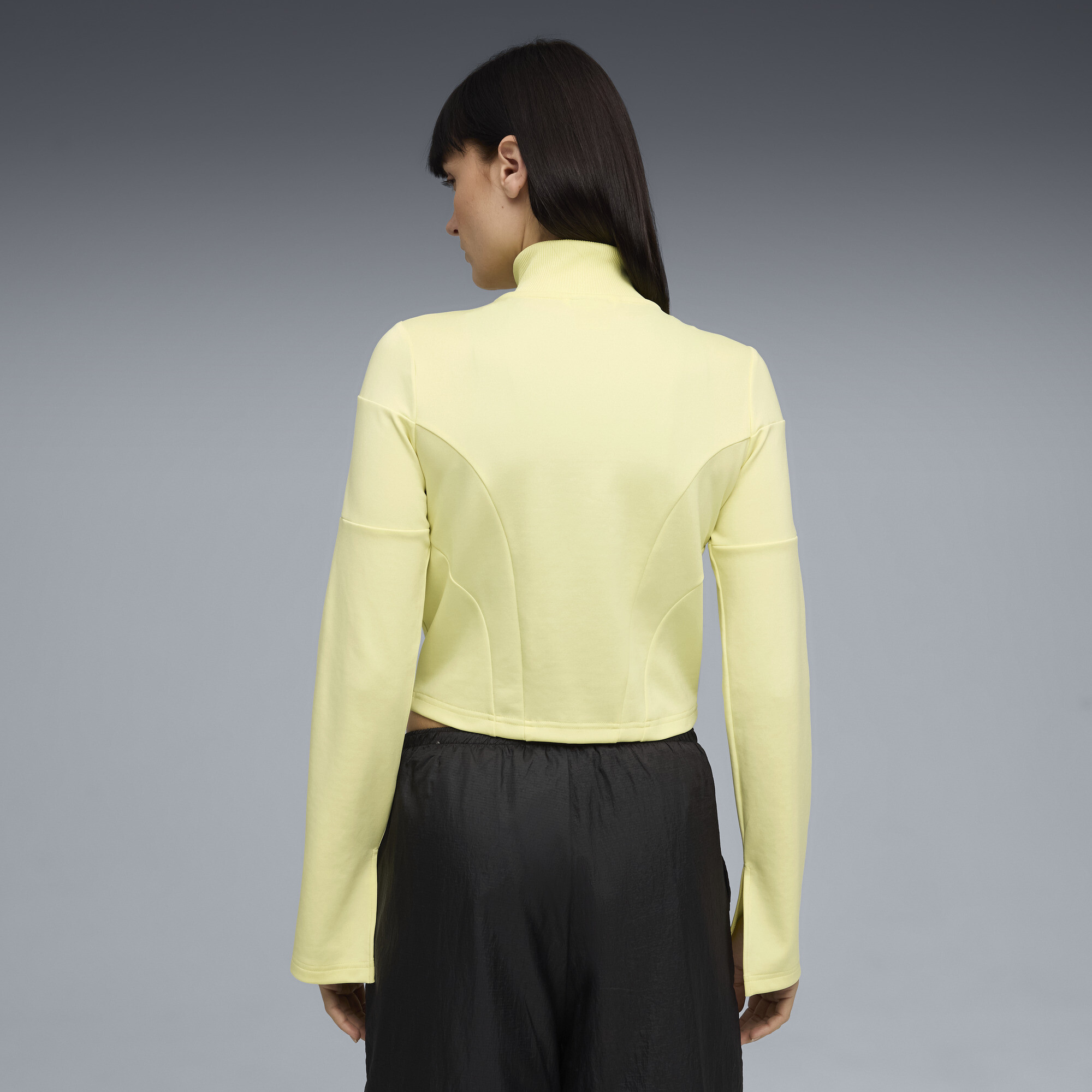 PUMA DARE TO slim cropped trainingsjack voor Dames, Goud, Maat S thumbnail 5