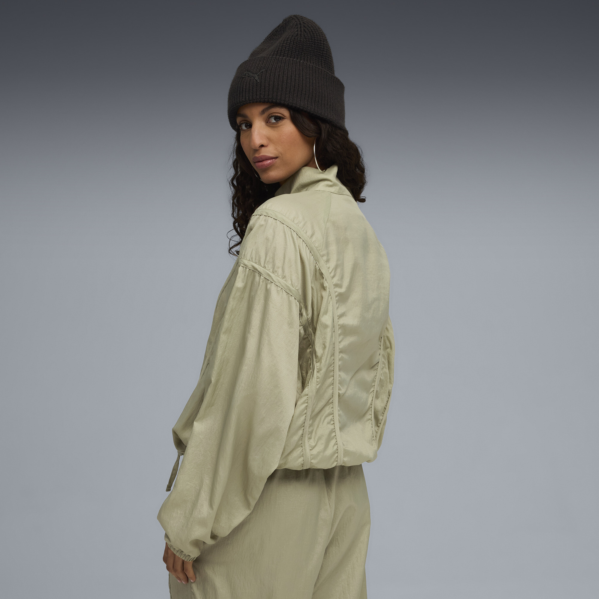 PUMA DARE TO oversized geweven jack voor Dames, Maat M thumbnail 5