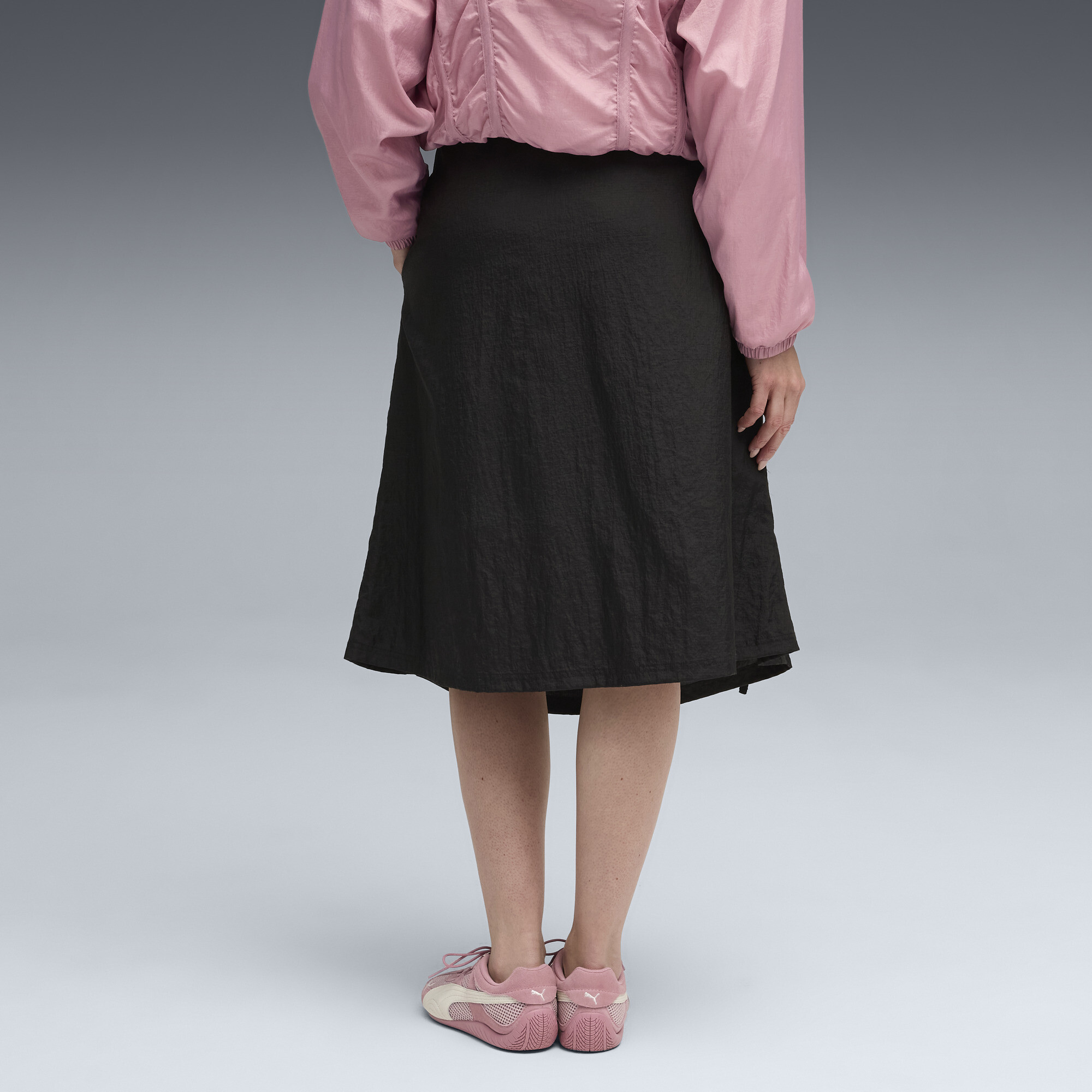 PUMA DARE TO geweven midirok voor Dames, Zwart, Maat S thumbnail 5