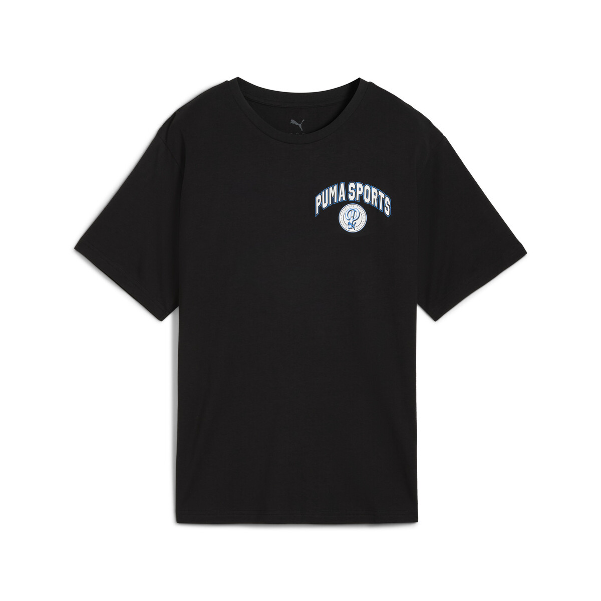 Wardrobe Essentials Sports Legacy Graphic Relaxed T-Shirt Women in Black by PUMA, Small