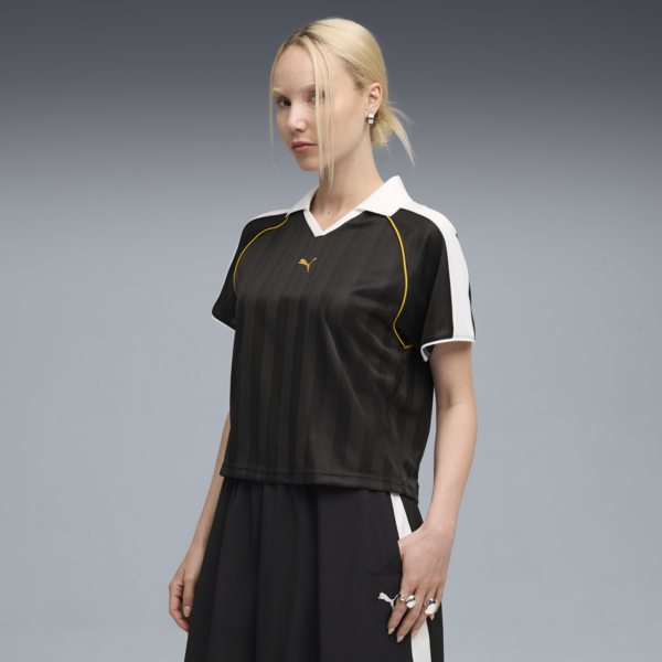 T7 Relaxed Football Jersey Women, PUMA Black, large-MEX