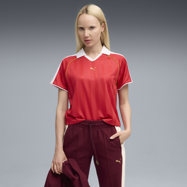 Jersey de fútbol holgada T7 para mujer, For All Time Red, large-MEX