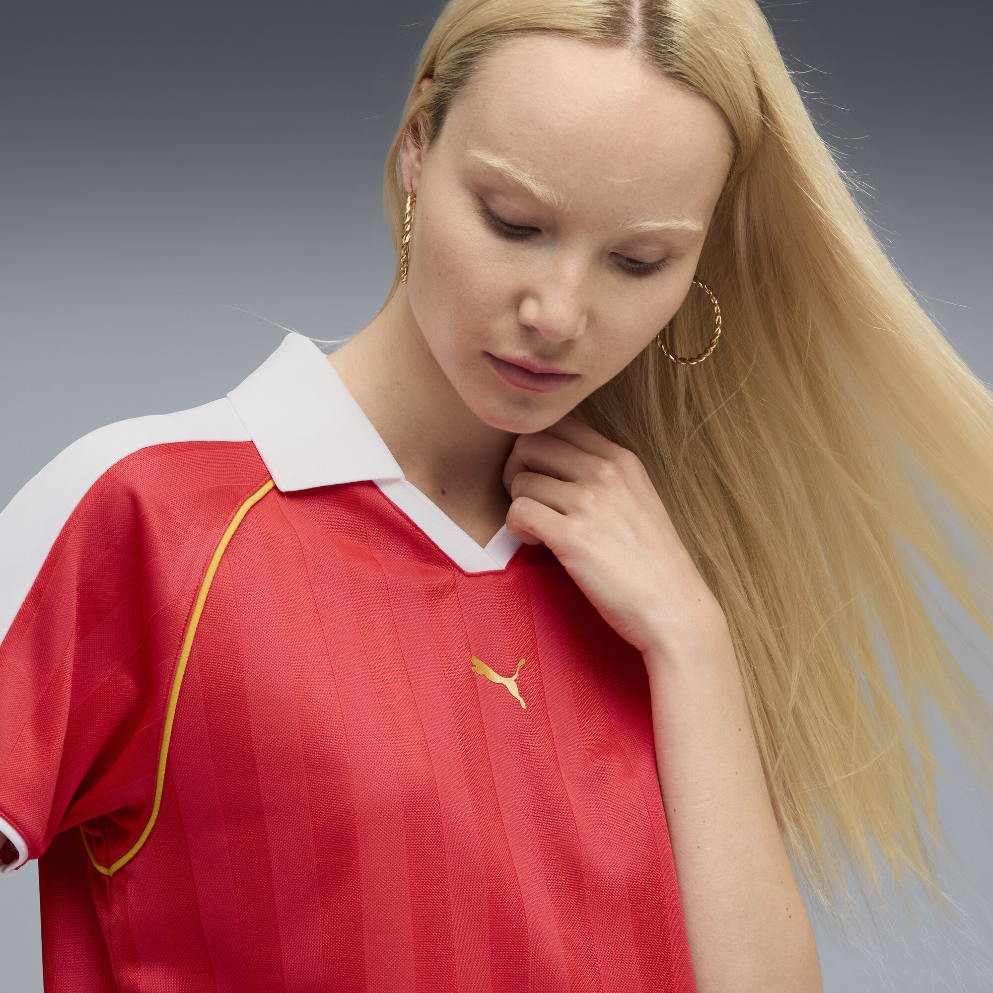 PUMA T7 Relaxed voetbalshirt voor Dames, Rood, Maat XL thumbnail 7