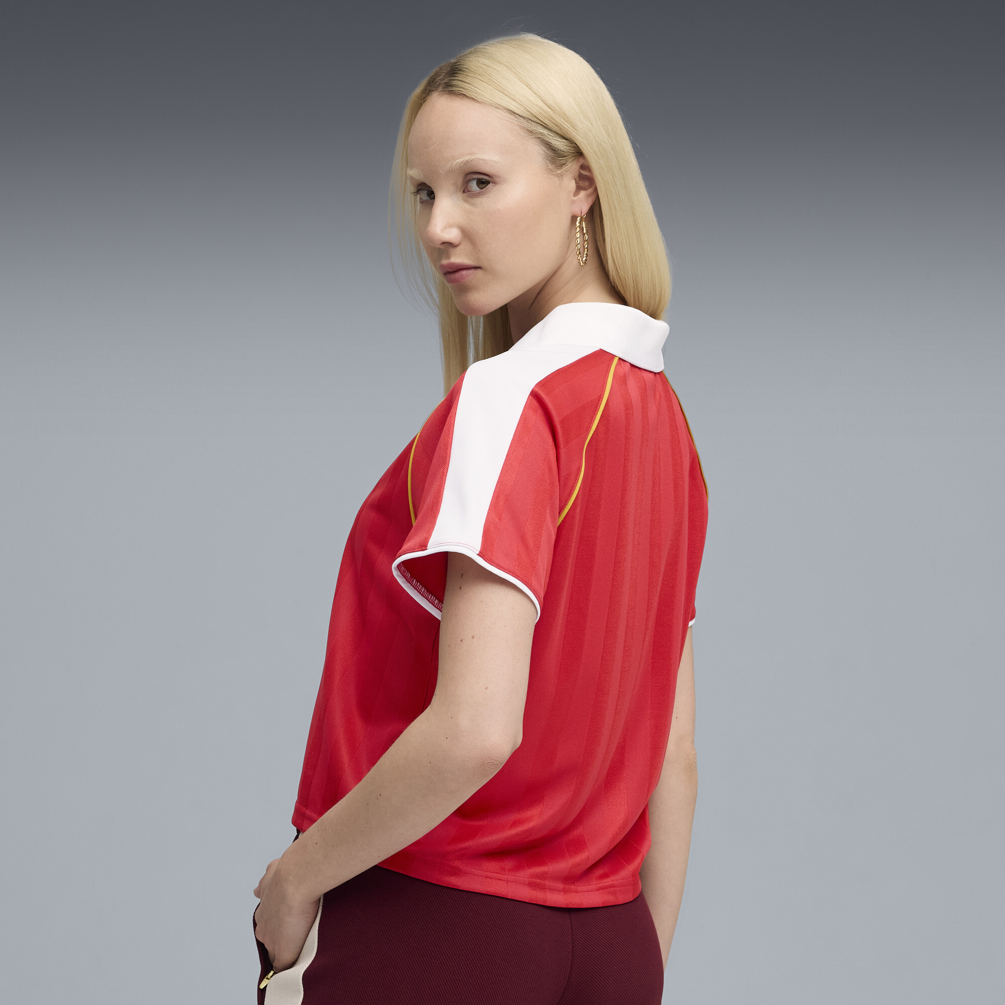 PUMA T7 Relaxed voetbalshirt voor Dames, Rood, Maat XL thumbnail 5