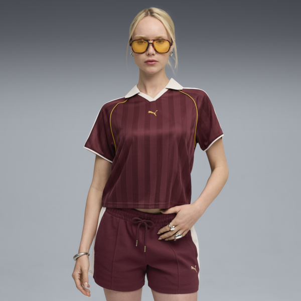 Jersey de fútbol holgada T7 para mujer, Ruby Shimmer, large-MEX