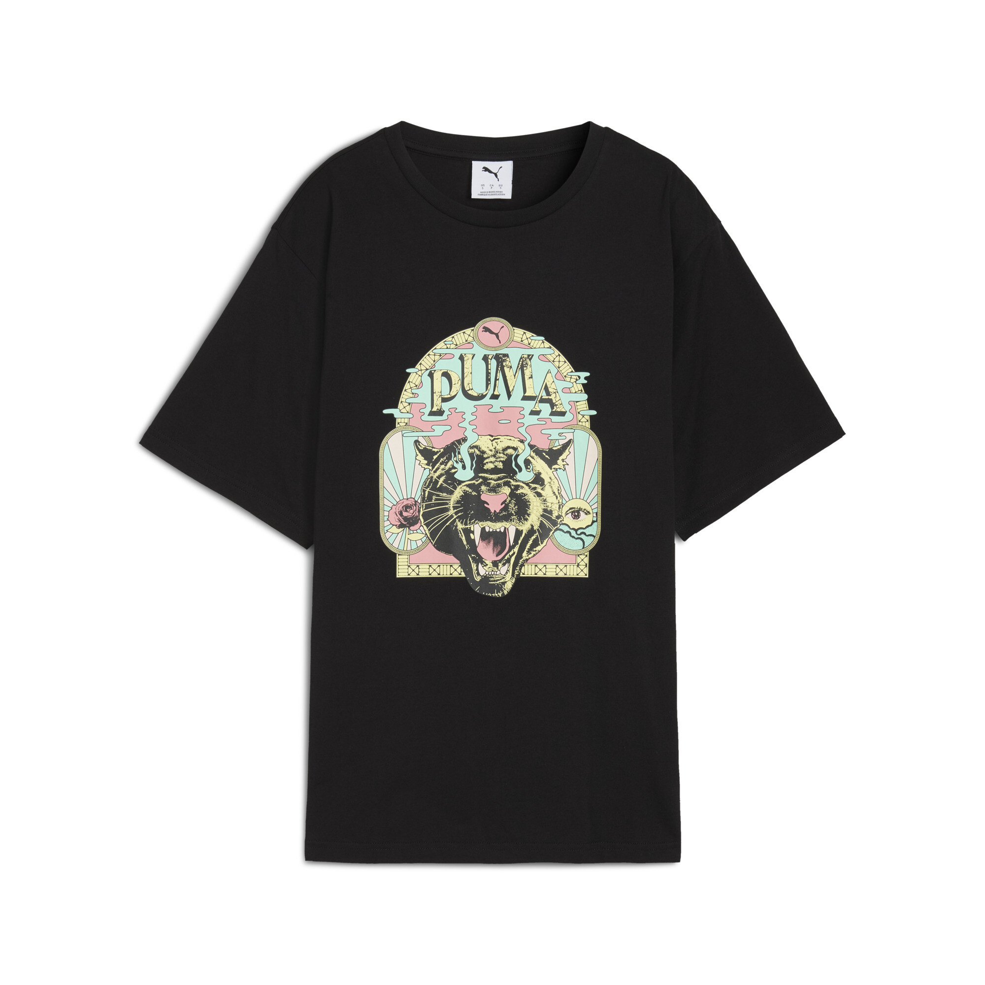 Graphic PUMA Fest relaxed T-shirt voor Dames, Zwart, Maat S thumbnail 3