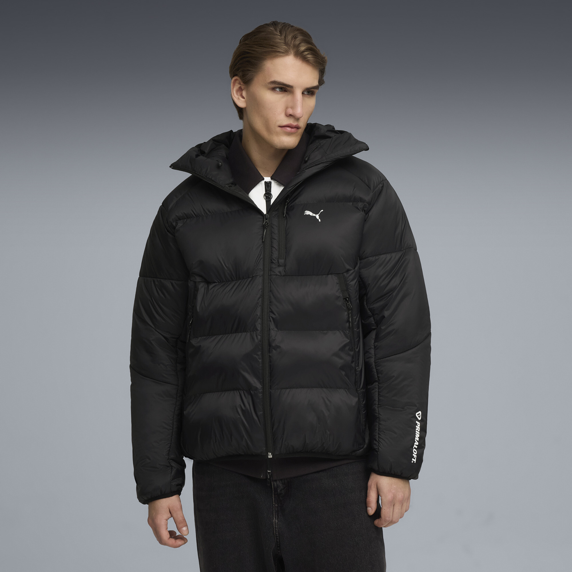 PUMATECH Men's PrimaLoftÂ® Puffer Jacket in Black, Size L