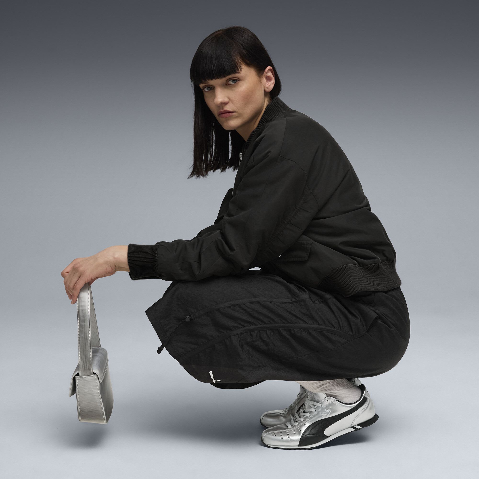 PUMA T7 Satin bomberjack voor Dames, Zwart, Maat XS thumbnail 6