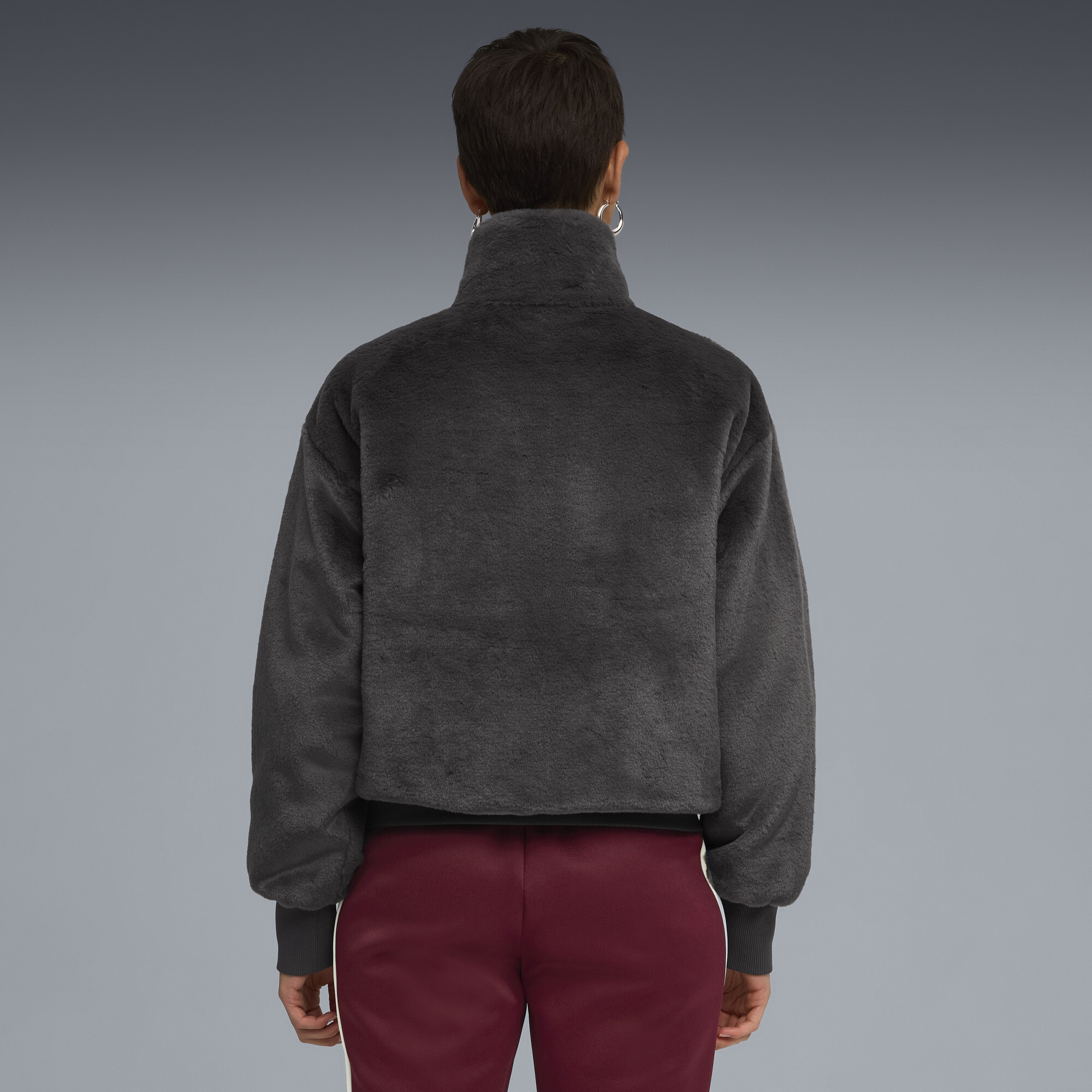 PUMA Wardrobe Essentials zacht fleecejack voor Dames, Grijs, Maat S thumbnail 5