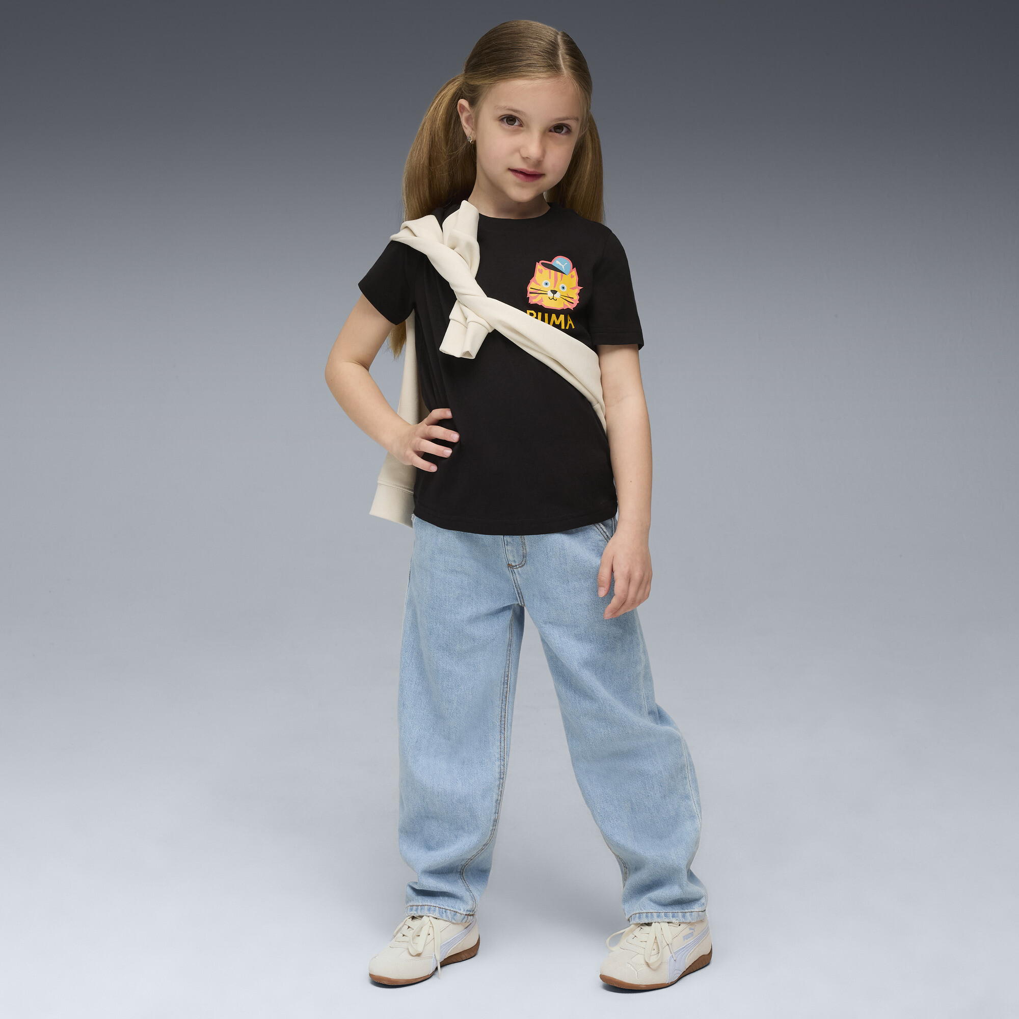 PUMA Moody Cat Graphic T-shirt I, Zwart, Maat 5-6Y thumbnail 5