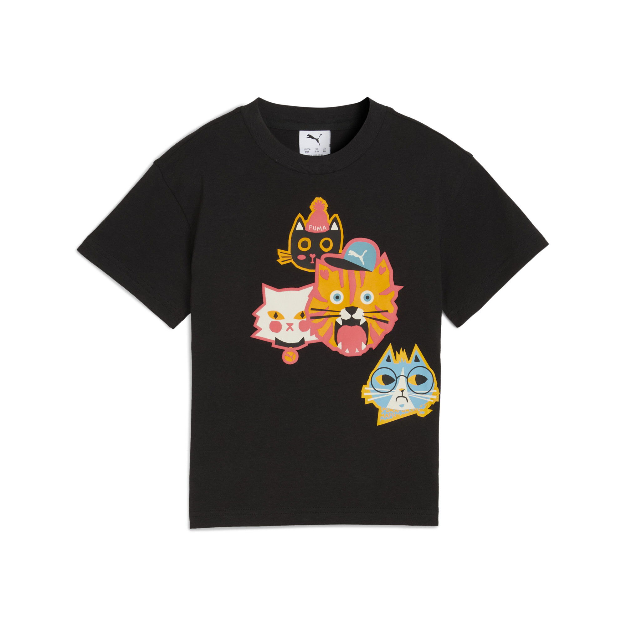 PUMA Moody Cat Graphic T-shirt II, Zwart, Maat 3-4Y thumbnail 3